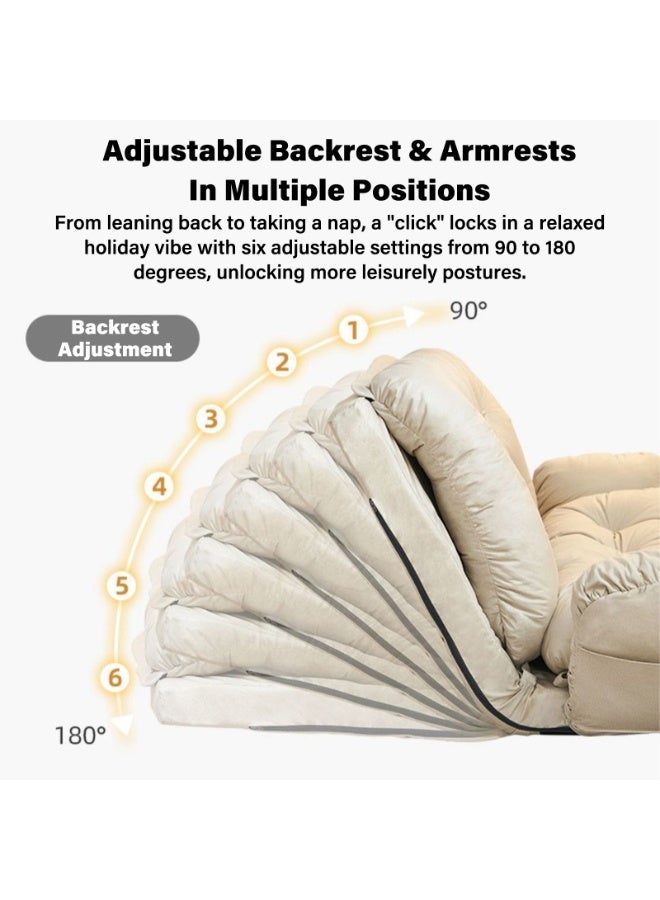 أوسو كرسي استرخاء هادئ تاتامي | أريكة سرير قابلة للطي والإمالة | لون رمادي غامق مقاس 60 سم مفرد | من اسفنج عالي المرونة مريحة ومدينة | مناسبة لغرفة النوم والبلكوني والمسكنات الصغيرة - Image 4